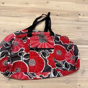 Vera Bradley red floral duffel bag